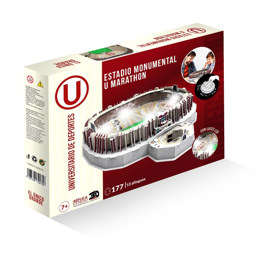 Estadio 3D Monumental "U" con Luces LED - Producto Oficial